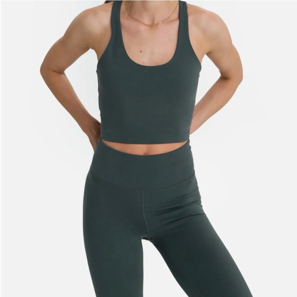 MATE the Label Forest Green Ribbed Tank Top